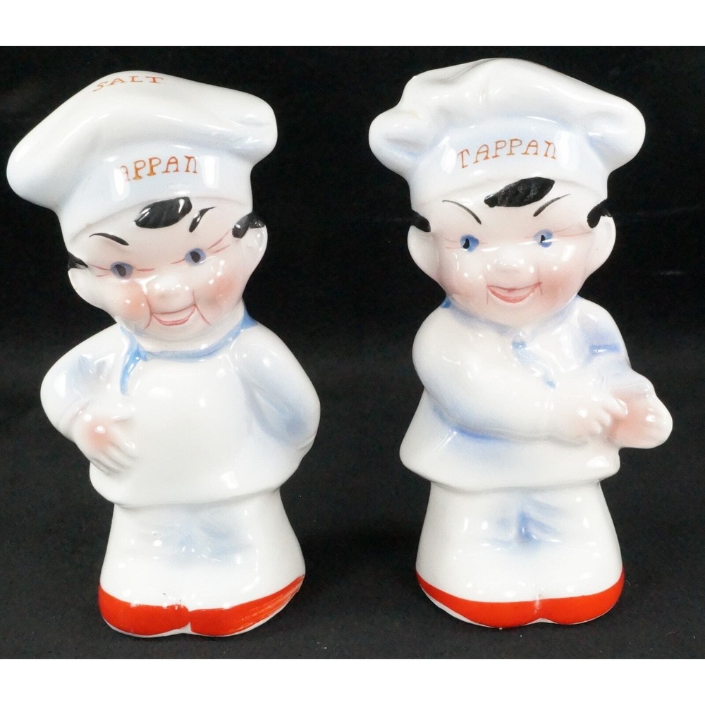 Vintage Mid Century Tappan Chefs Salt and Pepper Shakers Advertising Promo 4"
